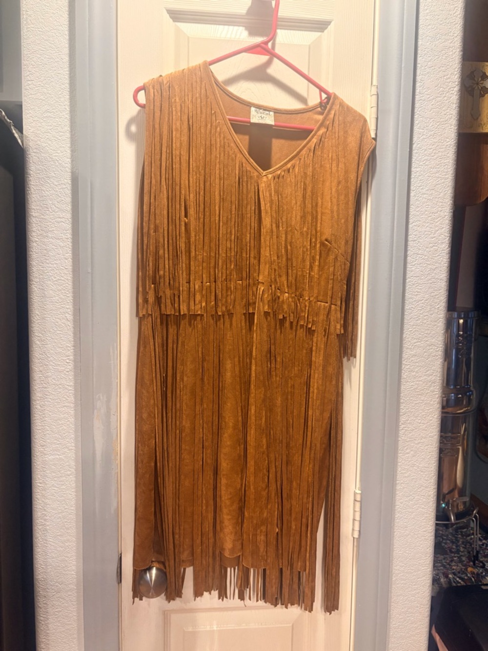 Vocal Tan Fringe Midi Dress